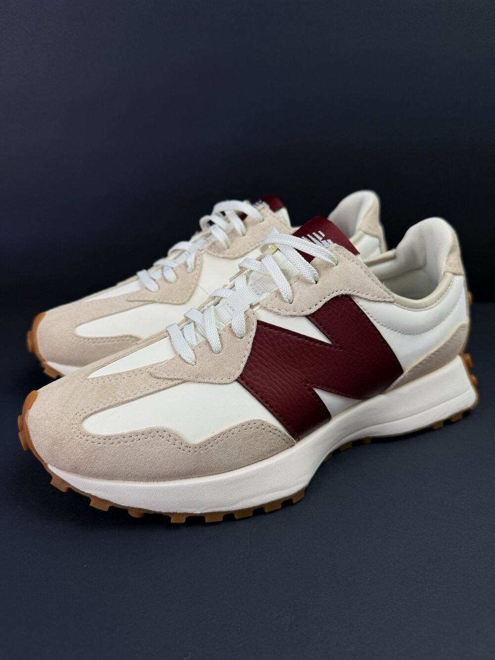 New Balance 327 Women’s 10 Beige Red Sneakers WS327KA Retro Casual Shoes
